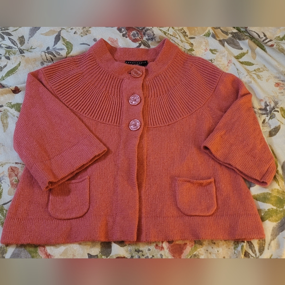 Apostrophe Coral Cardigan Sweater